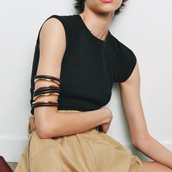 NWT ZARA PACK OF WOODEN RIGID BRACELETS - Picture 4 of 4